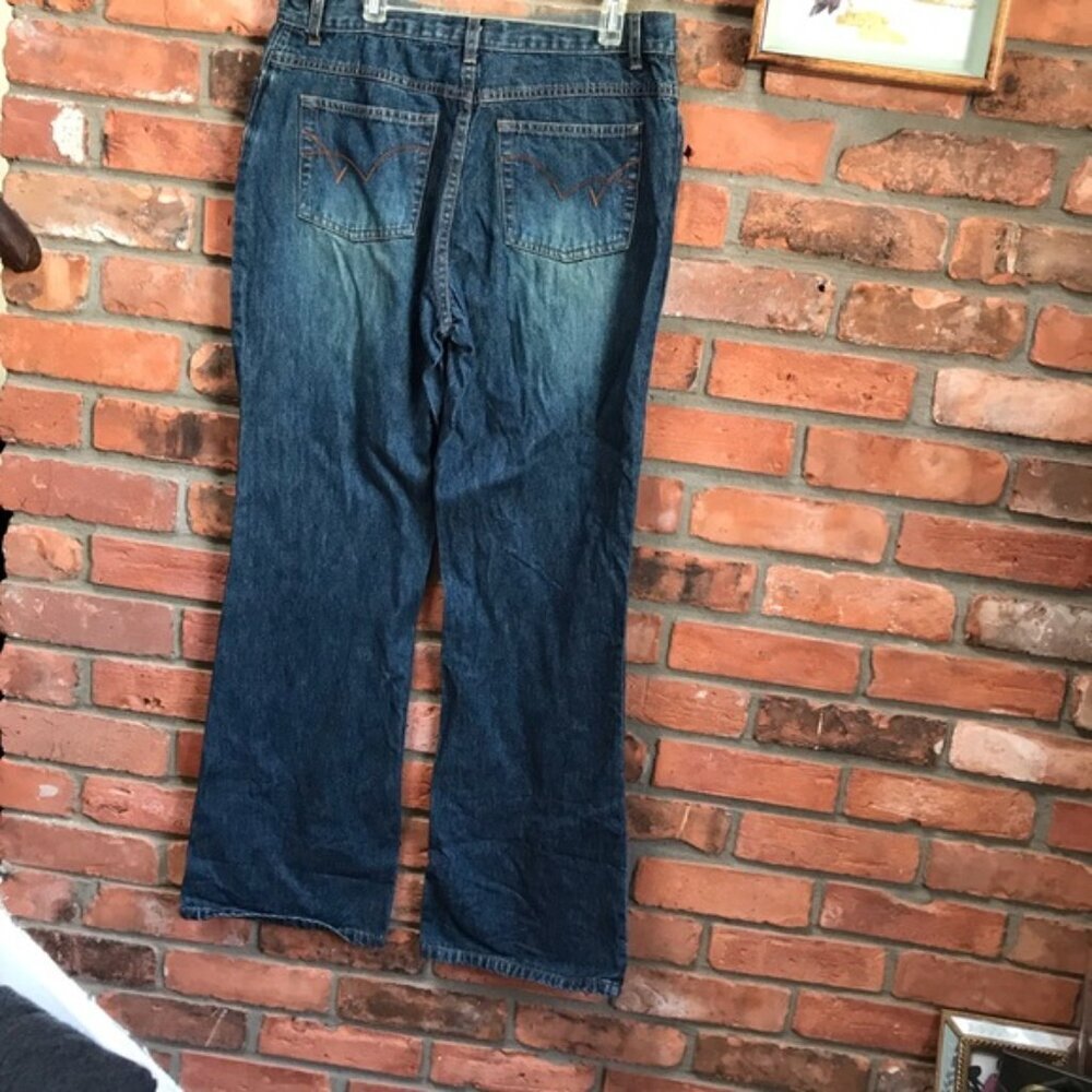 Prenatal Vintage Y2K Floral Embroidered Flare Jeans Mid High Rise Straight Leg 8 - Picture 2 of 15